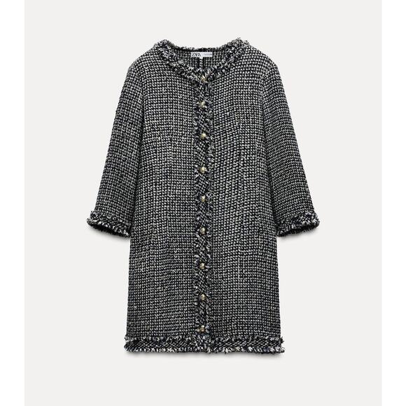 RARE!!! ZARA Gray Wool-blend Mini Dress NWT - Picture 11 of 12